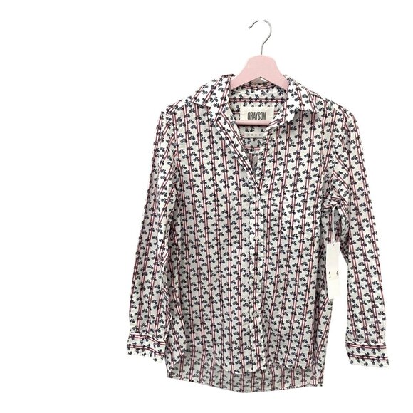 NWT Frank & Eileen Grayson The Hero Button Down Bicycle Print Shirt Size 1 - Picture 1 of 7